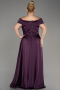 Robe De Soirée Grande Taille Satin Longue Violet Foncé ABU2355