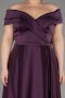 Robe De Soirée Grande Taille Satin Longue Violet Foncé ABU2355