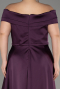 Robe De Soirée Grande Taille Satin Longue Violet Foncé ABU2355