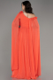 Robe de Soirée Longue Mousseline Orange ABU4001