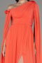 Robe de Soirée Longue Mousseline Orange ABU4001