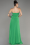Robe De Soirée Mousseline Longue Vert ABU6138