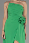 Robe De Soirée Mousseline Longue Vert ABU6138
