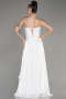 Robe de Soirée Longue Mousseline Blanc ABU4220