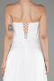 Robe de Soirée Longue Mousseline Blanc ABU4220
