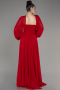 Robe de Soirée Longue Mousseline Rouge ABU4043