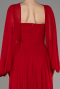 Robe de Soirée Longue Mousseline Rouge ABU4043
