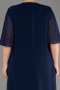 Robe De Invitation Grande Taille Midi Mousseline Bleu Marine ABK2108