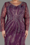 Robe de Soirée Grande Taille Longue Lacé Prune ABU4052