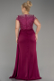 Robe De Soirée Grande Taille Longue Satin Prune ABU4053