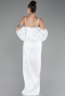 Robe De Fiançailles Grande Taille Longue Blanc ABU3921
