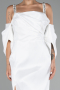 Robe De Fiançailles Grande Taille Longue Blanc ABU3921