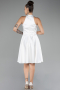 Tenue de Soirée Courte Satin Blanc ABK2112