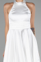 Tenue de Soirée Courte Satin Blanc ABK2112