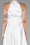Tenue de Soirée Courte Satin Blanc ABK2112