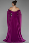 Robe De Soirée Mousseline Longue Violet ABU3462
