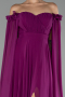 Robe De Soirée Mousseline Longue Violet ABU3462