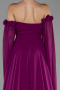 Robe De Soirée Mousseline Longue Violet ABU3462