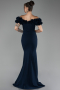 Robe de Soirée Longue Bleu Marine ABU4080