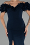 Robe de Soirée Longue Bleu Marine ABU4080