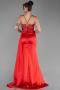 Robe de Soirée Longue Satin Rouge ABU4090