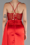 Robe de Soirée Longue Satin Rouge ABU4090