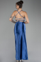 Robe de Soirée Longue Satin Indigo ABU2800