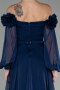 Robe de Soirée Longue Mousseline Bleu Marine ABU4130