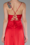 Robe de Soirée Devant Court Dos Long Satin Rouge ABO135