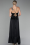Robe de Soirée Devant Court Dos Long Satin Noir ABO135
