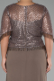 Robe de Soirée Grande Taille Longue Mousseline Cappuccino ABU4075