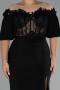 Robe de Soirée Grande Taille Longue Noir ABU4100