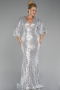 Robe de Soirée Grande Taille Longue Beige ABU900
