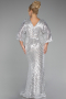 Robe de Soirée Grande Taille Longue Beige ABU900