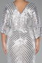 Robe de Soirée Grande Taille Longue Beige ABU900