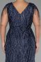 Robe De Soirée Grande Taille Longue Bleu Marine ABU4146