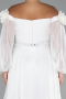 Robe de Soirée Grande Taille Longue Mousseline Blanc ABU4131