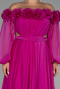 Robe de Soirée Grande Taille Longue Mousseline Fushia ABU4131