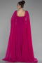 Robe de Soirée Longue Mousseline Fushia ABU4158