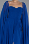 Robe de Soirée Longue Mousseline Bleu Saxe ABU4158