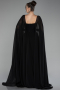 Robe de Soirée Longue Mousseline Noir ABU4158