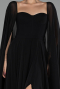 Robe de Soirée Longue Mousseline Noir ABU4158