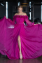 Robe de Soirée Longue Mousseline Fushia ABU4130