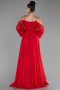 Robe de Soirée Longue Mousseline Rouge ABU4165