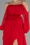 Robe de Soirée Longue Mousseline Rouge ABU4165