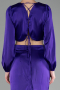 Robe de Soirée Longue Satin Violet ABU4177