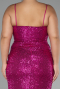 Robe Grande Taille Squameuse Longue Fushia ABU3322