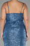 Robe Grande Taille Squameuse Longue Indigo ABU3322