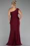 Robe De Fiançailles Grande Taille Longue Rouge Bordeaux ABU4148