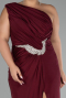 Robe De Fiançailles Grande Taille Longue Rouge Bordeaux ABU4148